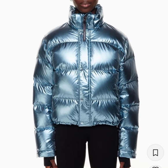 Aritzia Jackets & Blazers - Aritzia Super Puff Shortie metallic blue NWOT